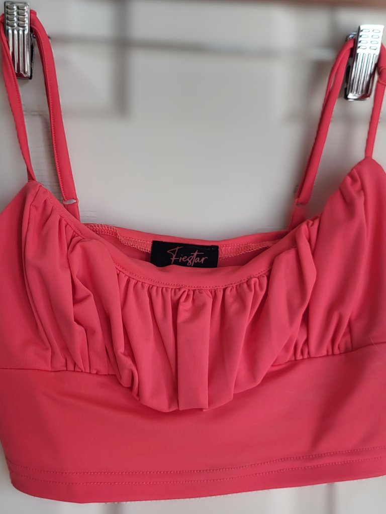 Nwot Saved By The Dress Red Coral Midi Skirt And Crop Top Two Piece Matching Set — image 2 of 7